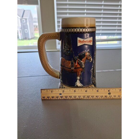 Vintage 1988 Budweiser Anheuser-Busch Ceramic Stein Clydesdale Horse Design - Picture 7 of 9